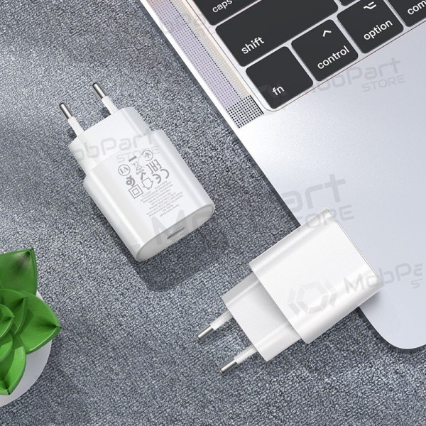 Carregador de telefone Hoco N22 25 W USB-C com cabo Lightning de 1 m branco