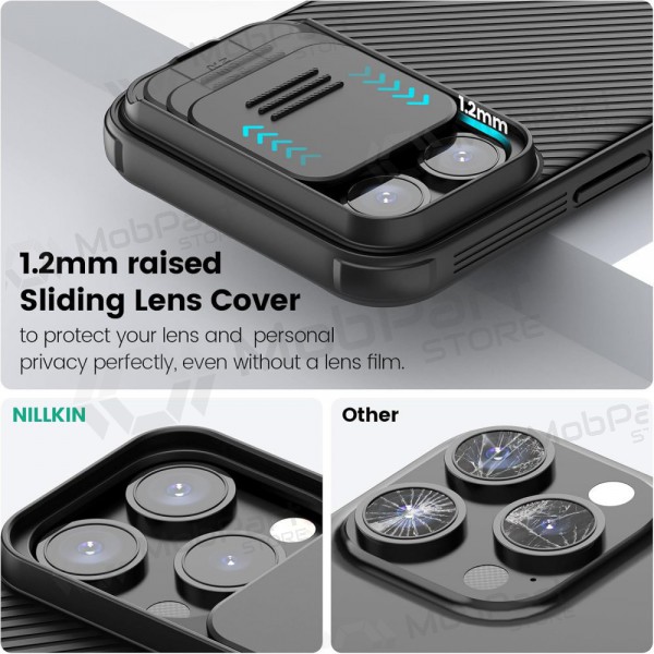 Apple iPhone 15 Pro Max capa „Nillkin CamShield Pro“ (preto)