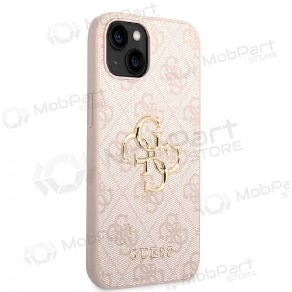 Capa para Apple iPhone 14 - Guess PU 4G Metal Logo (rosa)