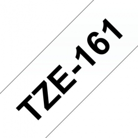 Brother TZe-161 (TZe161) Fita de etiquetagem laminada preta em transparente, 36mm, 8m