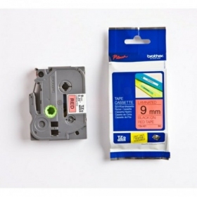 Fita de etiquetagem laminada Brother TZe-421 (TZe421) 9mm 8m, preta sobre vermelha