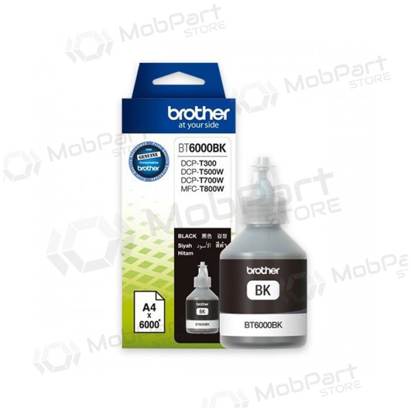 Brother DCP-T300/ T500W/ T700W (BT6000BK), preto cartucho para impressoras jato de tinta, 6000 páginas.
