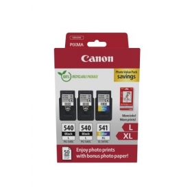 Canon PG-540L/CL-541XL (5224B015) Pacote de valor fotográfico Conjunto de cartuchos de tinta, BK/CMY