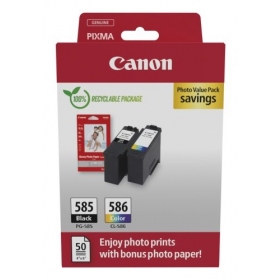 Canon PG-585/CL-586 (6205C004) Pacote de valor fotográfico Conjunto de cartuchos de tinta, BK/CMY