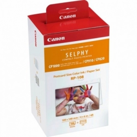 Cartucho de tinta Canon RP-108 a cores (8568B001) + papel 100x148mm (108 folhas)