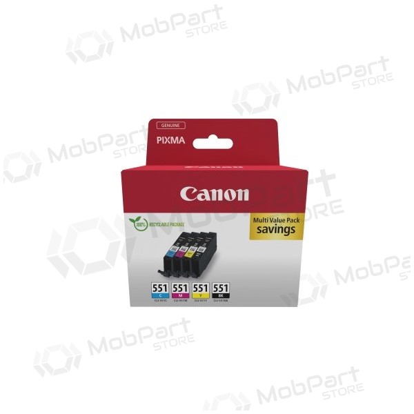 Canon CLI-551 (6509B016) Conjunto de tinteiros, C/M/Y/BK