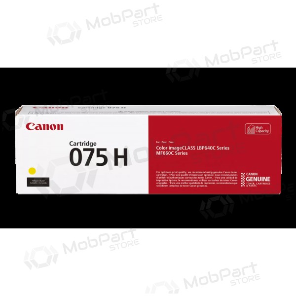 Cartucho de toner a laser Canon CRG 075H Y (6366C002), Amarelo
