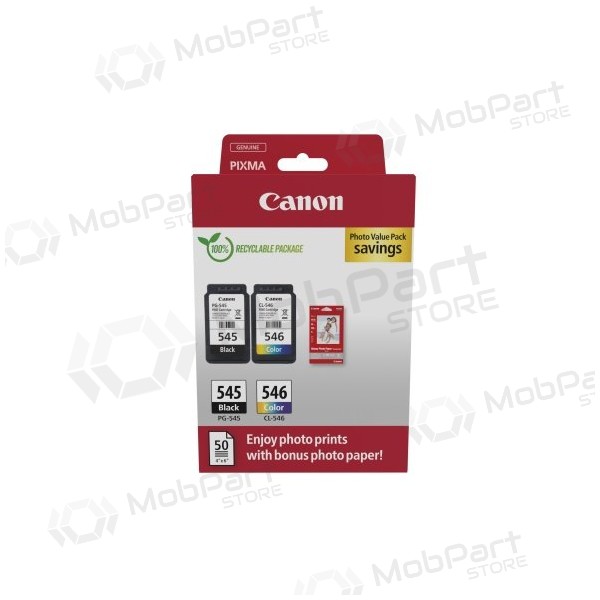 Canon PG-545/CL-546 (8287B008) Conjunto de tinteiros, BK/CMY