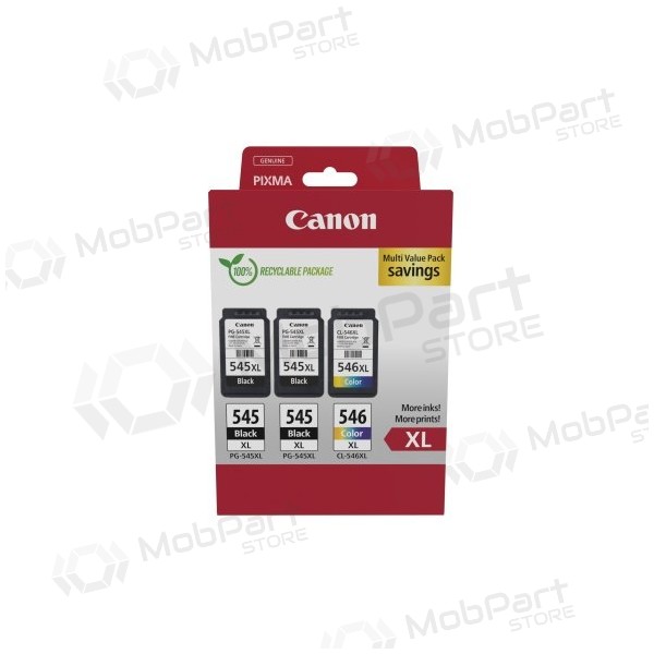 Conjunto de tinteiros Canon PG-545XL/CL-546XL (8286B013), BK/CMY