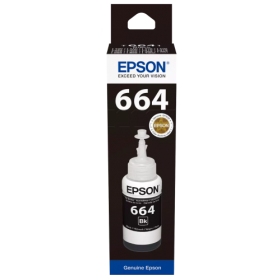 Epson 664BK (C13T66414A) Garrafa de recarga de tinta, Preto