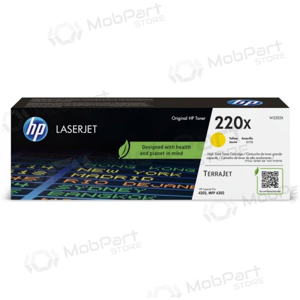 Cartucho de toner HP 220X (W2202X), amarelo