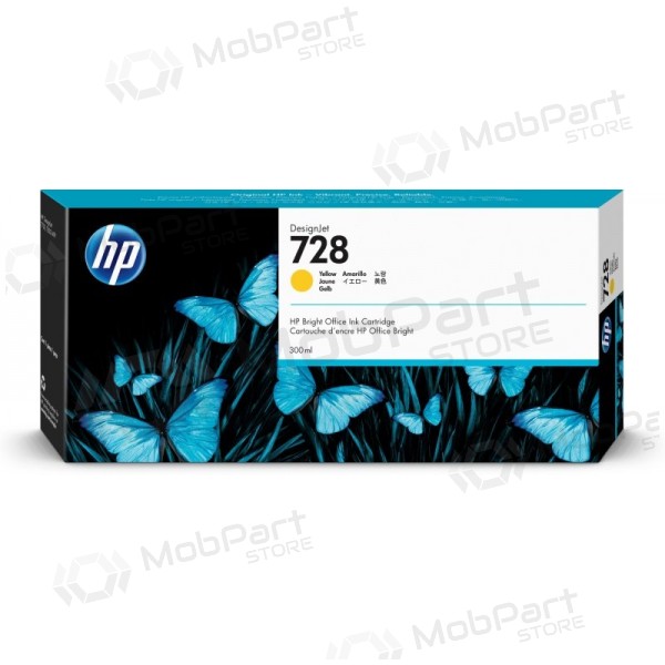 Cartucho de tinta HP 728 (F9K15A), amarelo