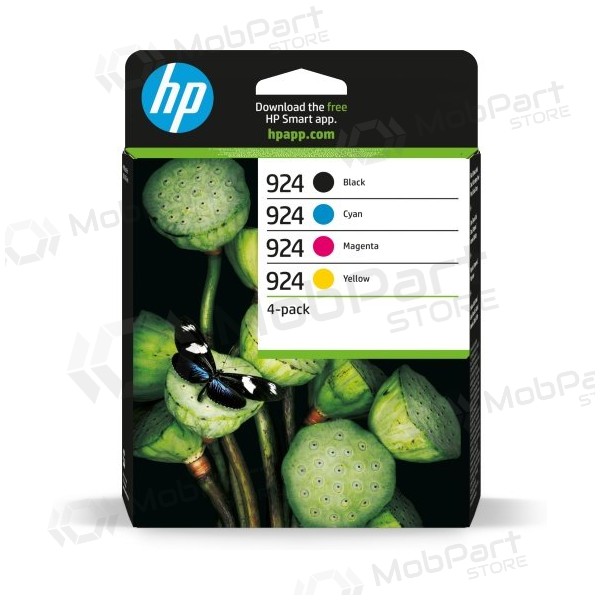 HP 924 CMYK 4-Pack (6C3Z1NE) Conjunto de cartuchos de tinta, BK/C/M/Y