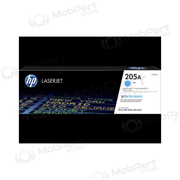 Toner HP No.205A (CF531A), azul, para impressoras a laser, 900 páginas.