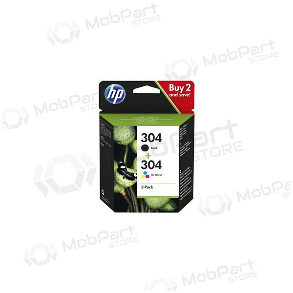 HP No.304 Kasėčių rinkinys (3JB05AE), preto e trispalvė cartucho para impressoras jato de tinta