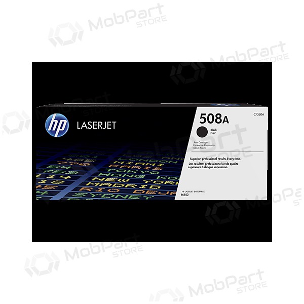 HP No.508A (CF360A), cartucho preto para impressoras a laser, 6000 páginas.