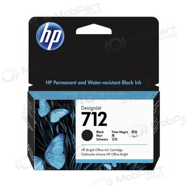 HP No.712 (3ED70A), cartucho de tinta preto para impressoras a jato de tinta, 29ml.