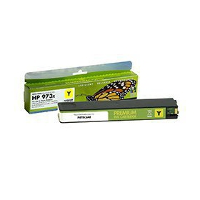 Cartucho de tinta não original Static Control HP No.973X (F6T83AE) com novo chip, amarelo, para impressoras a jato de tinta, 7000 páginas.