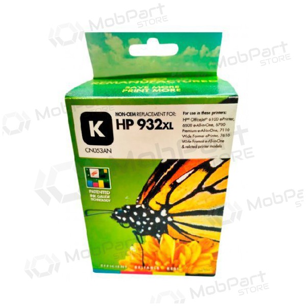 Cartucho compatível Static Control HP 932XL (CN053AE) preto para impressoras a jato de tinta, 1000 páginas.
