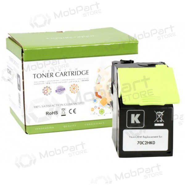 Cartucho de Toner Compatível Static Control Lexmark 702HK (70C2HK0) Preto, 4000 páginas para impressoras laser.