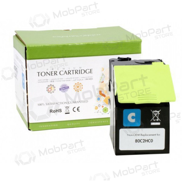 Cartucho compatível Static Control Lexmark 802HC (80C2HC0), ciano, para impressoras a laser, 3000 páginas.