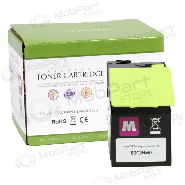Toner compatível Static Control magenta para impressoras laser Lexmark 802HM (80C2HM0), 3000 páginas.