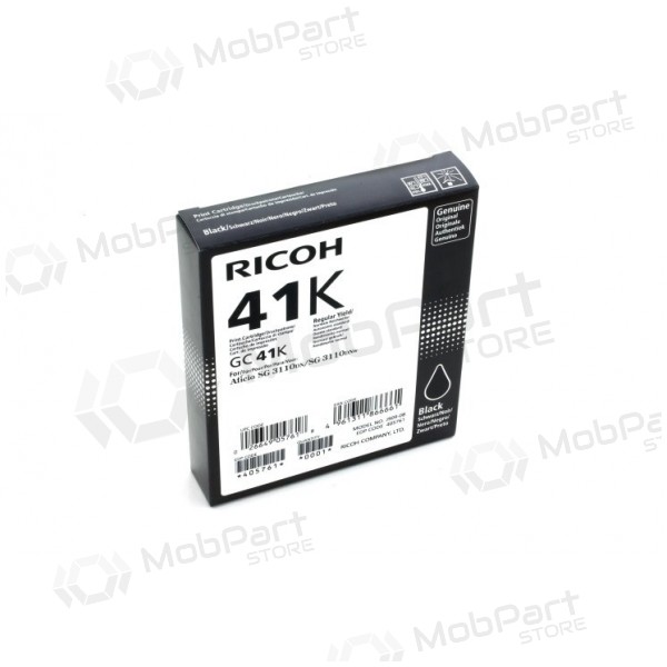Cartucho de tinta Ricoh GC41K (405761), preto