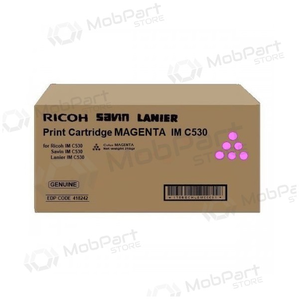 Ricoh IMC530 (418242), Cartucho de toner magenta para impressoras a laser, 18000 páginas