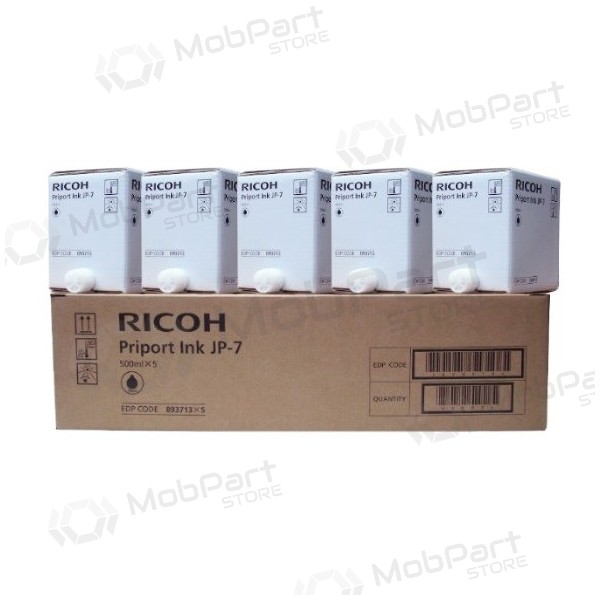 Ricoh JP-7 (817219) (5 unidades por caixa) Cartucho de tinta, Preto
