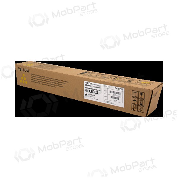 Ricoh MP C6003 (841854), amarelo cartucho para impressoras a laser, 22500 páginas.